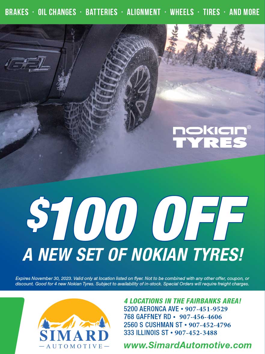 $100 off Nokian tires at Simard Automotive.